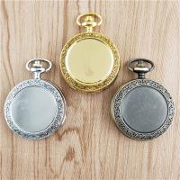 Pocket Watch, Zinc Alloy, with Glass, Round, plated, DIY 10*48*800mm 