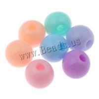 Candy Stil Acryl Perlen, rund, Süßigkeiten-Stil & Volltonfarbe, gemischte Farben, 6mm, Bohrung:ca. 1mm, 2Taschen/Menge, 4430PCs/Tasche, verkauft von Menge