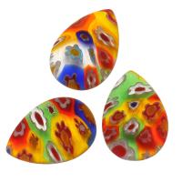 Cabujones de Cristal de Murano, Millefiori Lampwork, Gota, Bricolaje, color mixto, 12x5x17mm, Vendido por UD
