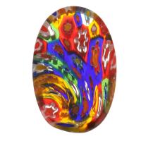 Cabujón de vidrio Millefiori , Millefiori Lampwork, elipse, Bricolaje, color mixto, 18x6.5x28mm, Vendido por UD