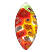 Cabujón de vidrio Millefiori , Millefiori Lampwork, Bricolaje, color mixto, 12x5.5x25.5mm, Vendido por UD