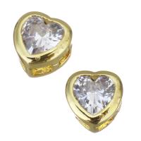 Cubic Zirconia Brass Pendants, Heart, plated, fashion jewelry & DIY & with cubic zirconia, nickel, lead & cadmium free Approx [