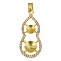 Brass Peg Bail, sang gold plated, micro pave cubic zirconia & hollow 8mm,6mm,1mm Approx 