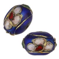 Enamel Brass Beads, gold color plated, blue Approx 1.5mm 