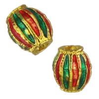 Enamel Brass Beads, gold color plated, mixed colors Approx 1.5mm 