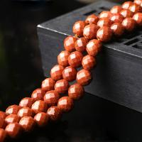 Perles de Murano sable d'or, chalumeau, Rond, poli, DIY & normes différentes pour le choix & facettes, Vendu par brin