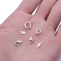Sterling Silver Spring Ring Clasp, 925 Sterling Silver, plated, DIY 6mm,8mm 