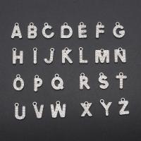 Zinc Alloy Rhinestone Pendants, Alphabet Letter, plated, letters are from A to Z & DIY & with rhinestone 12.5mm Approx 1.8mm 