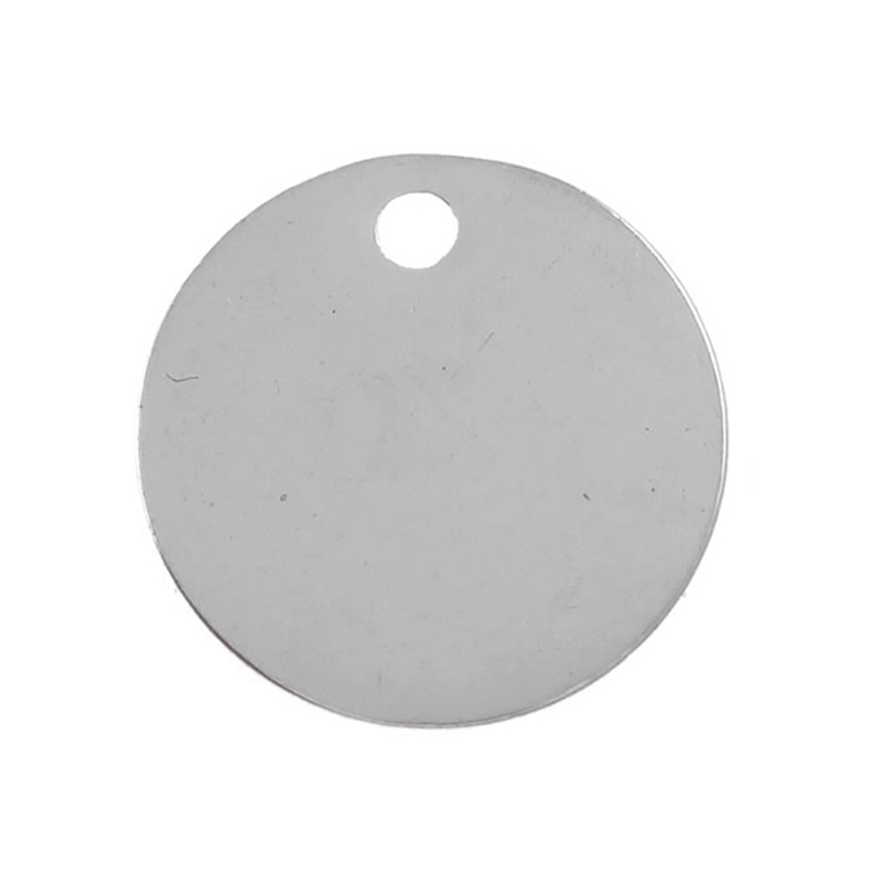 Stainless Steel Tag Charm, Flat Round, DIY & laser pattern, original color, 6mm, 100PCs/Bag, Sold By Bag