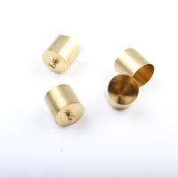Brass End Cap, Round, plated, DIY, golden, 13*16mm 