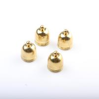 Brass End Cap, Round, plated, DIY, golden, 12*16mm 