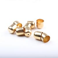 Brass End Cap, Round, plated, DIY, golden, 12*12mm 