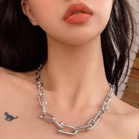 Titanium Steel Jewelry Necklace, portable, silver color, 40.6CM 