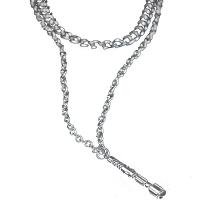 Мужчины свитер цепи ожерелье, цинковый сплав, Геометрический узор, Другое покрытие, многослойный & Мужская, серебряный, 650+500mm, продается Strand