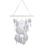 Fashion Dream Catcher, Cotton Thread, with Feather, durable, white 