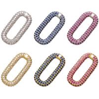 Brass Linking Ring, plated, micro pave cubic zirconia 