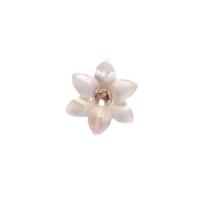 White Shell Stud Earring, with 925 Sterling Silver, Flower, DIY, white 
