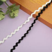Polyester Ribbon, Polyester Yarns, knit, DIY white and black, 3mm 