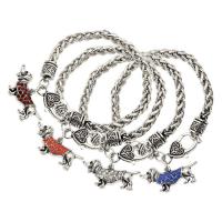Fashion Zinc Alloy Bracelets, with Rhinestone, Dog, plated, fashion jewelry 170mm 
