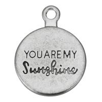 Zinc Alloy Message Pendants, plated, fashion jewelry & DIY Approx 2.5mm 