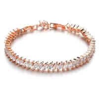 Cubic Zirconia Jewelry Bracelets, Copper Alloy, plated, micro pave cubic zirconia & for woman 6.5mm .086 Inch 