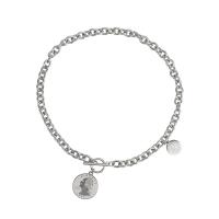 Titanium Steel Jewelry Necklace, portable, silver color, 46cm 