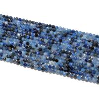 Perla De Cianita Natural, Esférico, Bricolaje & facetas, azul oscuro, 3mm, 120PCs/Sarta, Vendido por Sarta
