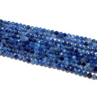 perles de disthène bleu, Rond, naturel, DIY & facettes, couleur bleu foncé, 3mm Vendu par brin
