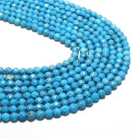Perles en Turquoise naturelle, Rond, DIY & facettes, bleu, 4mm Vendu par brin
