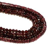 Garnet Beads, Round, natural, DIY & faceted, dark red 