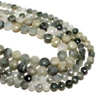 Perles en serpentine russe, Plat rond, naturel, DIY & facettes, couleurs mélangées, 4mm Vendu par brin