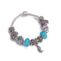 Cubic Zirconia Micro Pave Sterling Silver Bracelet, 925 Sterling Silver, plated, for woman, blue 