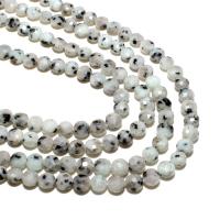 Lotus Jaspis Perlen, Lotos Jaspis, flache Runde, natürlich, DIY & facettierte, weiß, 4mm, 90PCs/Strang, verkauft von Strang