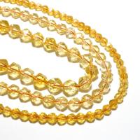Natural Citrine Beads, Rhombus, DIY & faceted, yellow 