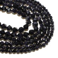 Blue Goldstone Beads, Rhombus, natural, DIY & faceted, black 