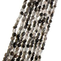 Rutilquarz Perlen, Schwarzer Rutilquarz, natürlich, DIY, gemischte Farben, 6*8mm, ca. 48PCs/Strang, verkauft von Strang