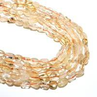 Natural Citrine Beads, Ellipse, DIY, yellow 