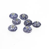 Printing Porcelain Beads, Round, plated, DIY 13*7mm Approx 4mm 