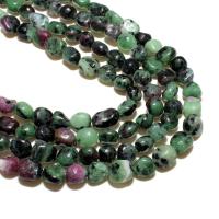 Ruby in Zoisite Beads, Ellipse, natural, DIY, green, 8-10mm, Approx 