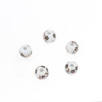 Kunstdruck Porzellan Perlen, rund, plattiert, DIY, keine, 12*11mm, Bohrung:ca. 3mm, 10PCs/Tasche, verkauft von Tasche