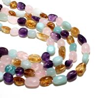 Смешанные бусы с драгоценными камнями, Многоцветный камень, Нерегулярные, натуральный, DIY, разноцветный, 8*10mm, Приблизительно 36ПК/Strand, продается Strand