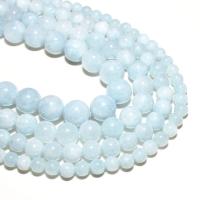 Perles aigue-marine, Rond, naturel, DIY, bleu ciel, Vendu par brin
