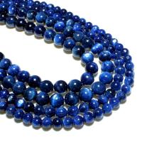 perles de disthène bleu, Rond, naturel, DIY, bleu, Vendu par brin