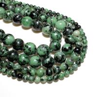 Ruby in Zoisite Beads, Round, natural, DIY, green 