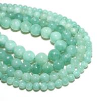 Perle de jade de Birmanie, Rond, naturel, DIY, bleu turquoise, Vendu par brin