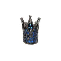 Cubic Zirconia Micro Pave Brass Beads, Crown, plated, micro pave cubic zirconia & for woman Approx 4.5mm 