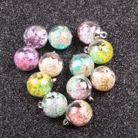 Glass Pendants, with Dried Flower, Round & DIY 20mm 