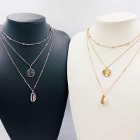 Fashion Multi Layer Necklace, Brass, fashion jewelry 