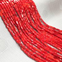 Mixed Natural Coral Beads, Synthetic Coral, Column, DIY, red, 5x8- 