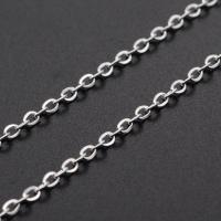 Stainless Steel Oval Chain, plated, Unisex 2mm .74 Inch 